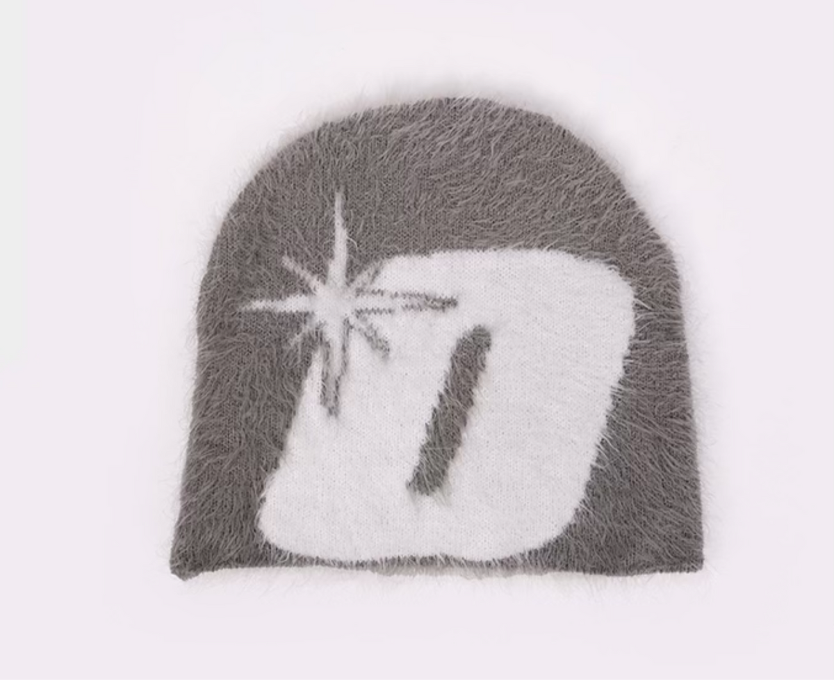MOHAIR LOGO BEANIE (GREY) – Obscene LLC