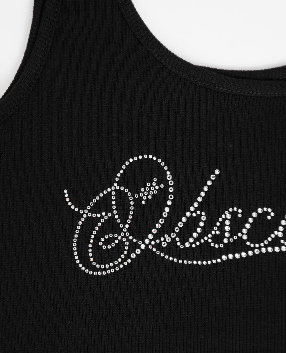 ANNIVERSARY RHINESTONE TANK (BLACK) – Obscene LLC