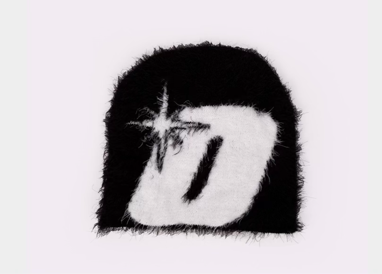 MOHAIR LOGO BEANIE (BLACK)