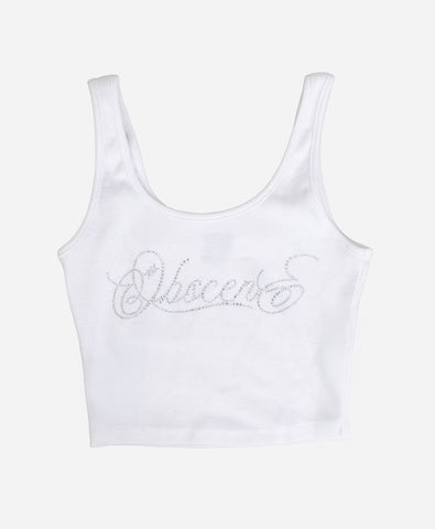 ANNIVERSARY RHINESTONE TANK (WHITE)