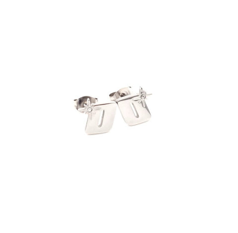 LOGO CHROME EARINGS